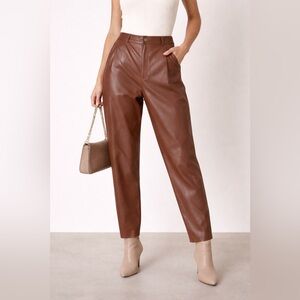 ✨ Ever After Brown Faux Leather Straight Leg Pants | Size M